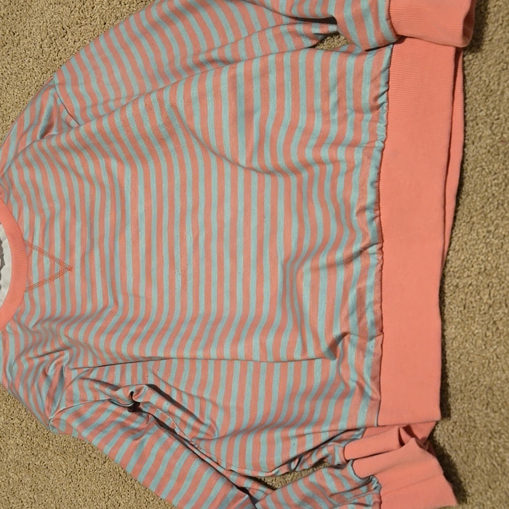 Women's Striped Sweater - Pink and Gray